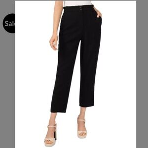 Vince Camuto Black High Rise Paper-bag Dress Pants​